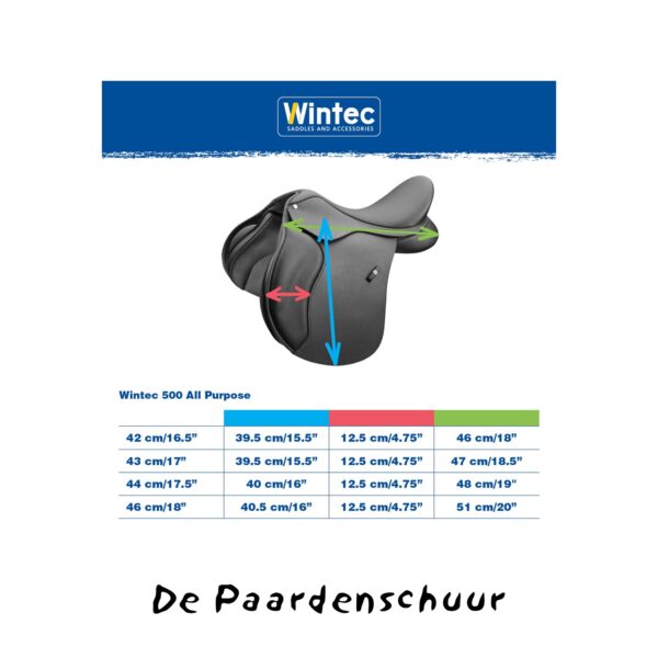 Lengte veelzijdigheidszadel Wintec
