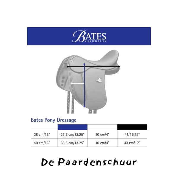 Maattabe;l pony Bates dressuurzadel