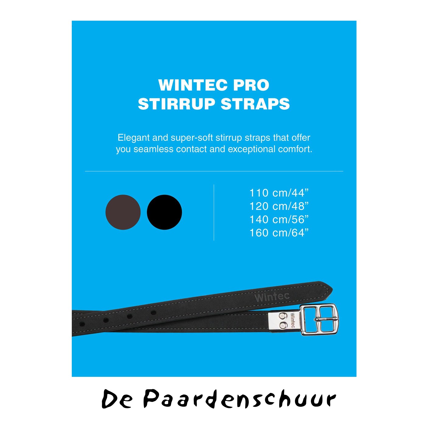 Wintec Pro beugelriemen van synthetisch leder in het zwart en bruin