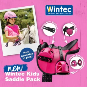 Wintec Kids zadel compleet zwart bruin roze