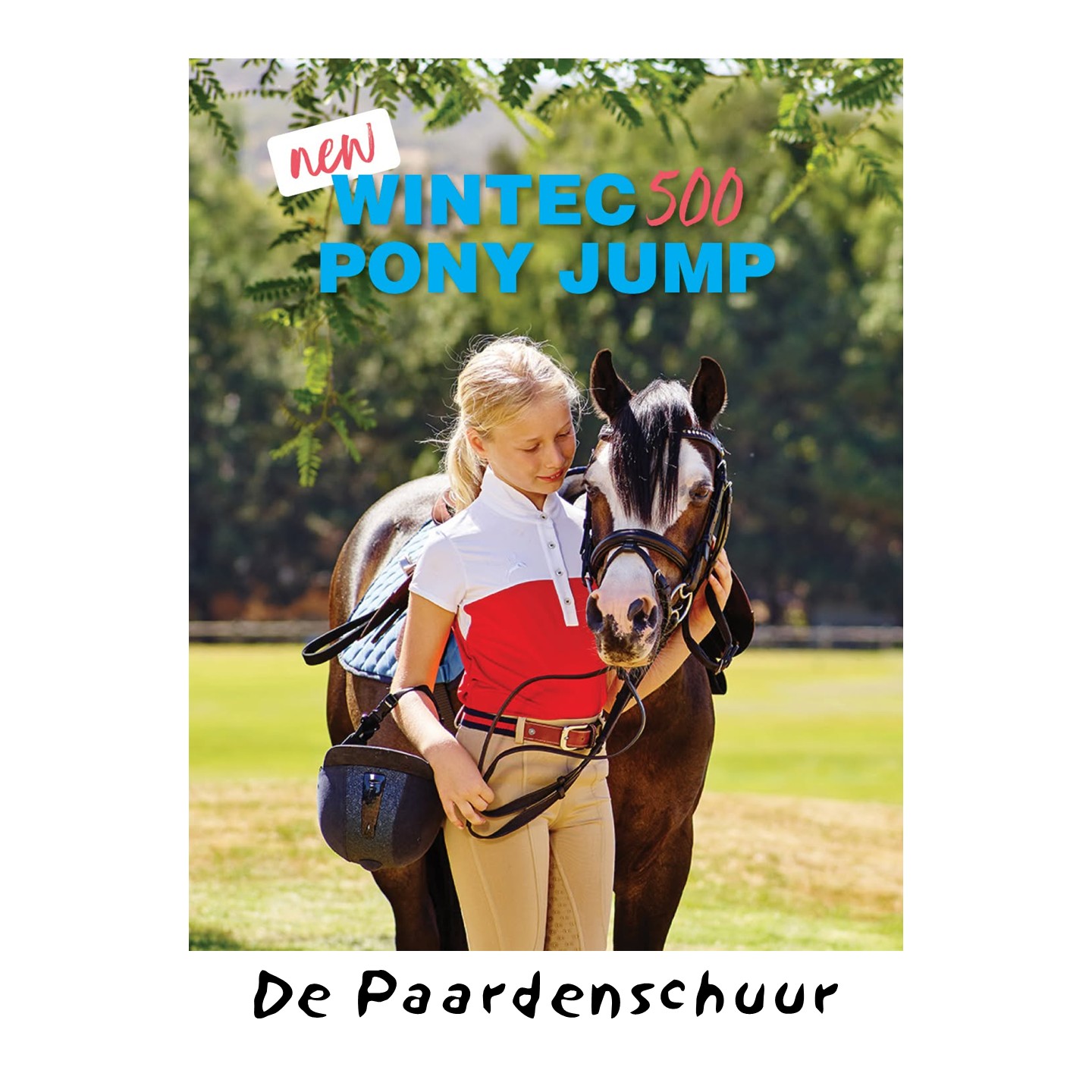Wintec 500 HART PONY verstelbaar springzadel in zwart en bruin. 16 inch.