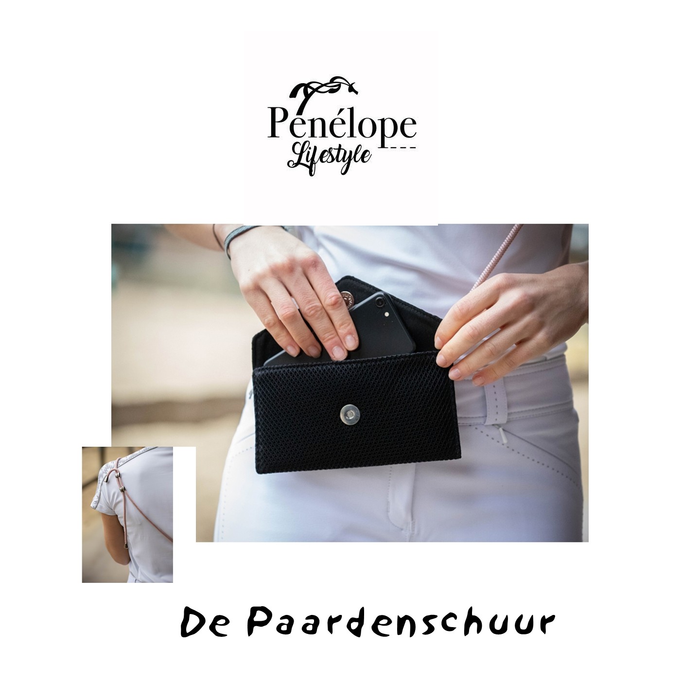 telefoonhoes mesh zwart penelope lifestyle collectie