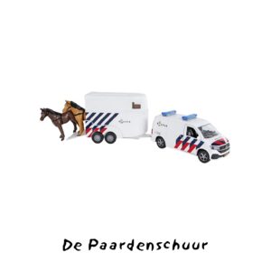 Kids VW transporter Politie met trailer speelgoed