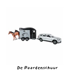 Speelgoed Volvo met paardentrailer en 2 paarden