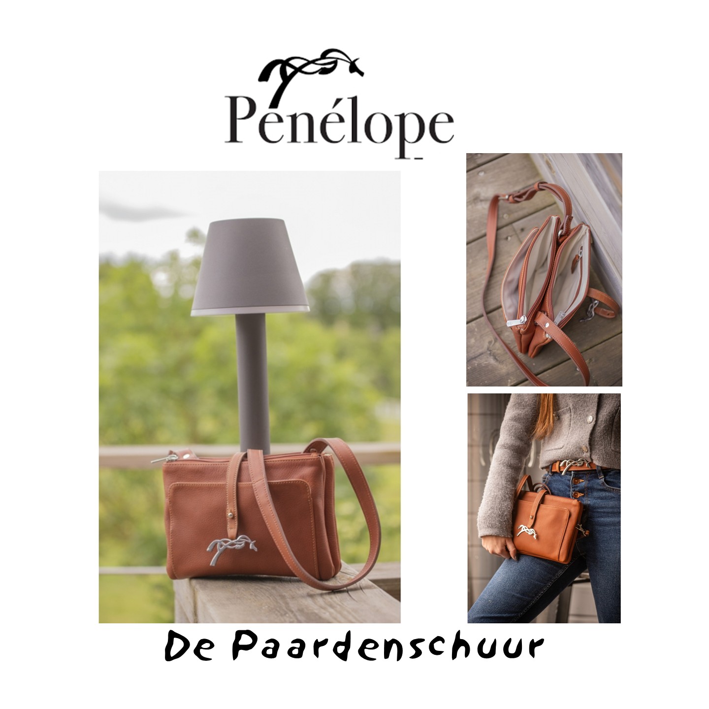 penelope tas leer model Pablito in de kleur cognac